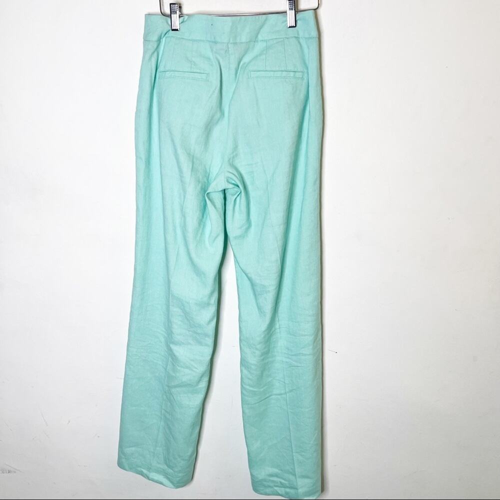 Boden Linen Teal Long Wide Leg Pants SZ 4R - Picture 3 of 8